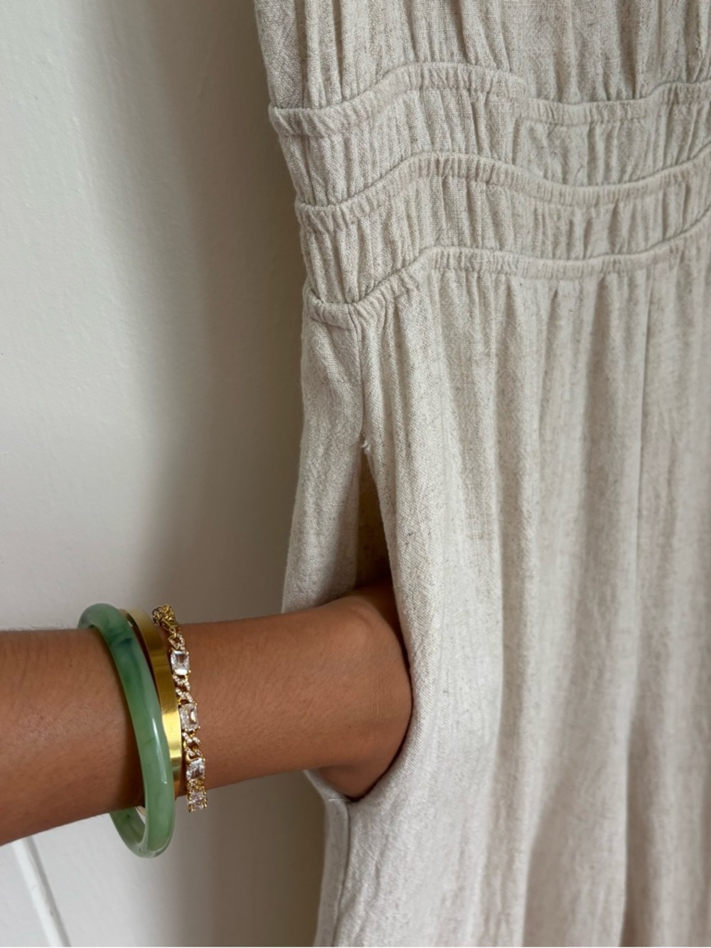 Monteau Cream Tie-Front Wide-Leg Jumpsuit - Picture 4 of 8